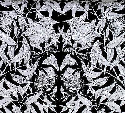 Wrens and Eucalyptus - Black by Patricia Weeks